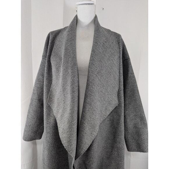 BOOHOO! OVERSIZED, DECONSTRUCTED VOGUE CHIC ASH GRAY OPEN FRONT COAT! SZ 8 - Picture 3 of 8